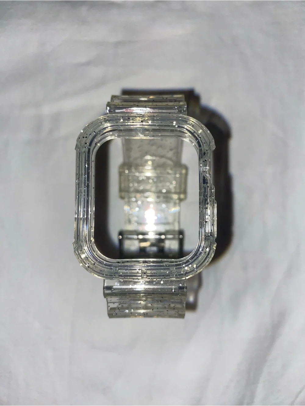 Clear Glitter Replacement Smartwatch Case and Band - Transparent Sparkle